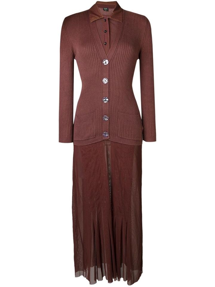 Jean Paul Gaultier Vintage Cardigan Shirt Dress - Brown