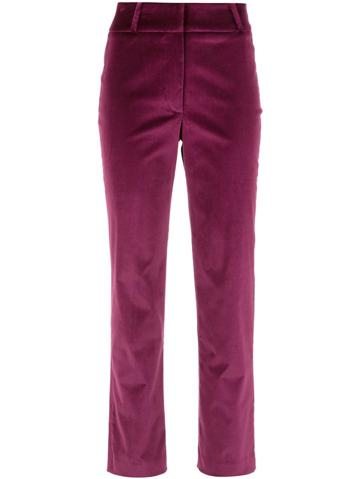 Egrey Velvet Effect Skinny Trousers - Pink & Purple