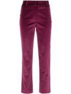 Egrey Velvet Effect Skinny Trousers - Pink & Purple