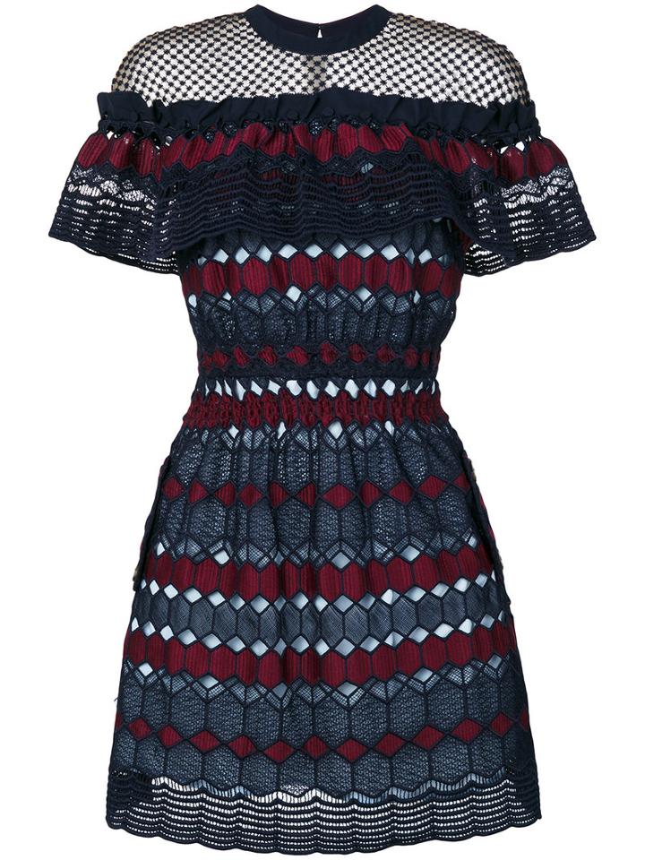 Self-portrait - Lace Hudson Dress - Women - Cotton/polyamide/polyester - 12, Cotton/polyamide/polyester