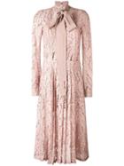 No21 Lace Midi Dress, Women's, Size: 44, Pink/purple, Cotton/viscose/polyamide/silk
