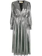 Msgm Sequin Belted Dress - Silver