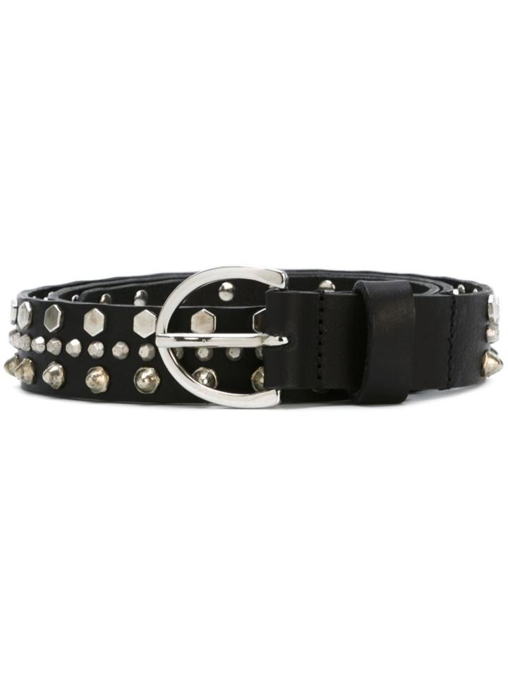 Diesel Studded Belt, Women's, Size: 80, Black, Leather