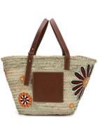 Loewe Basket Flowers Large Bag - Neutrals