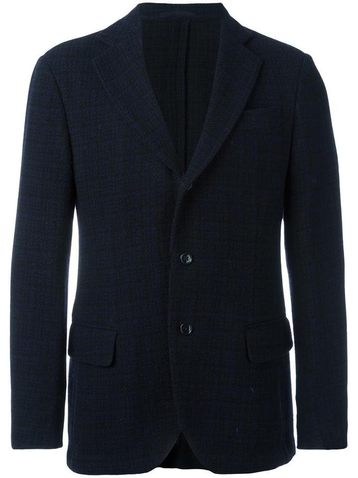 Mp Massimo Piombo Three Button Blazer, Men's, Size: 46, Pink/purple, Cotton/wool