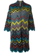 Antonio Marras Chevron Cardi-coat, Women's, Size: Medium, Acrylic/polyamide/mohair/wool