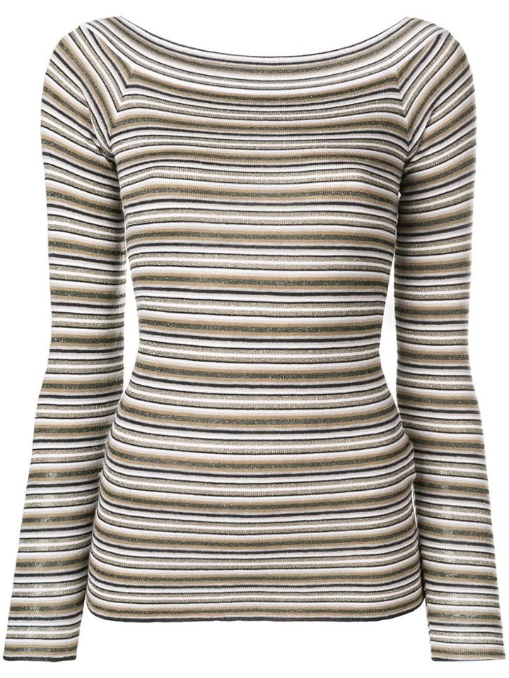 Brunello Cucinelli Striped Sweater - Neutrals