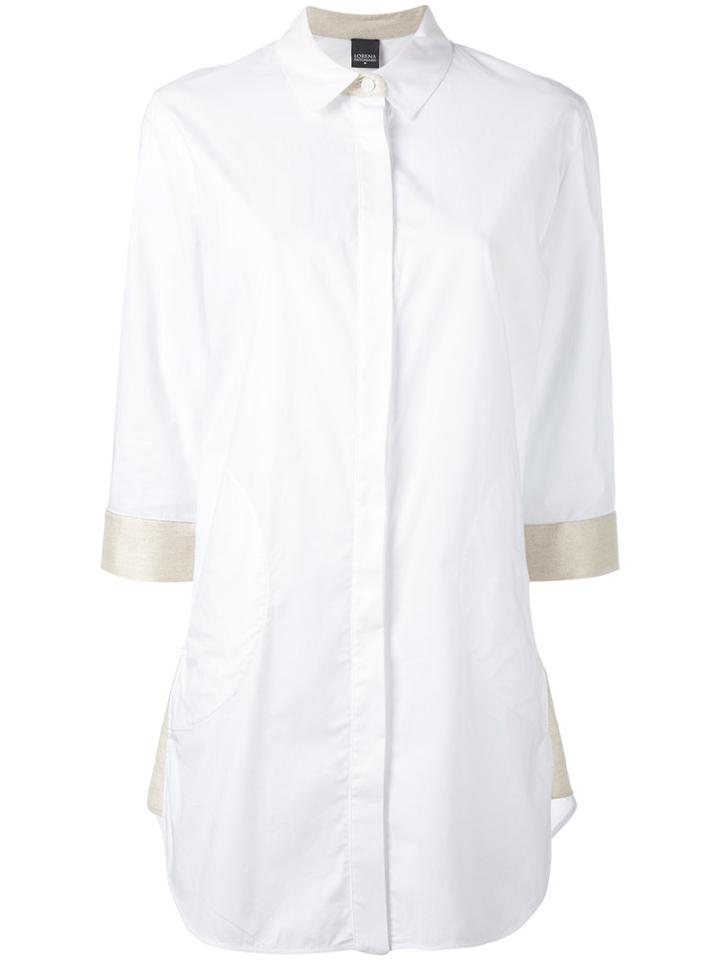 Lorena Antoniazzi Contrast Shirt, Women's, Size: 40, White, Cotton/lyocell
