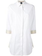 Lorena Antoniazzi Contrast Shirt, Women's, Size: 40, White, Cotton/lyocell