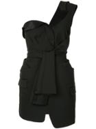 Alexander Wang Deconstructed Tie Front Tuxedo Dress - Black