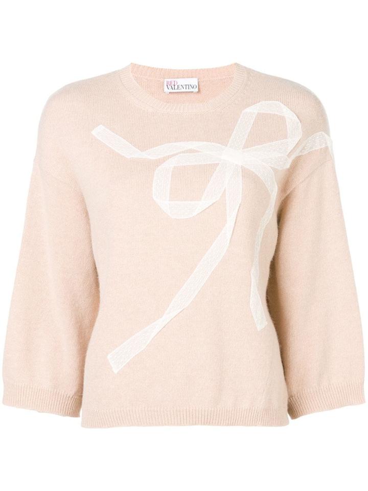 Red Valentino Tulle Bow Jumper - Neutrals