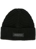 Woolrich Ribbed Beanie, Men's, Size: Large, Black, Virgin Wool