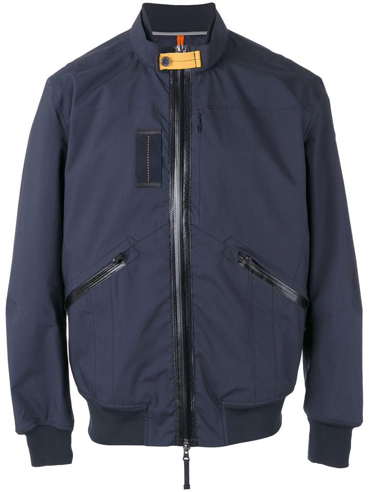 Parajumpers Patch Detail Bomber Jacket, Men's, Size: Large, Blue, Cotton/polyester