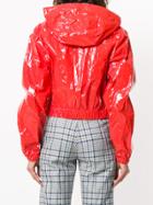Msgm Hooded Cropped Jacket - Red