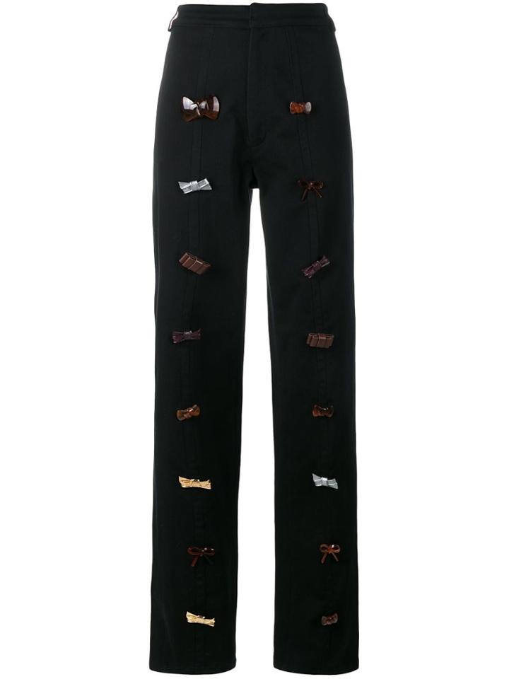 Jw Anderson Bow Embellished Trousers - Black
