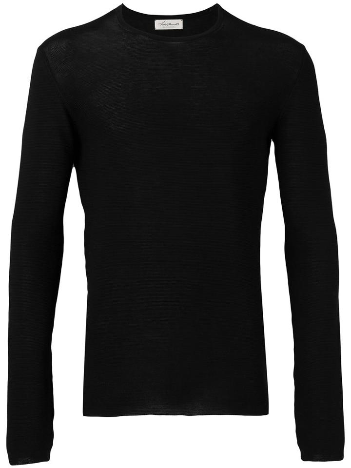 Isabel Benenato - Crew Neck Long Sleeve Jumper - Men - Cotton - S, Black, Cotton