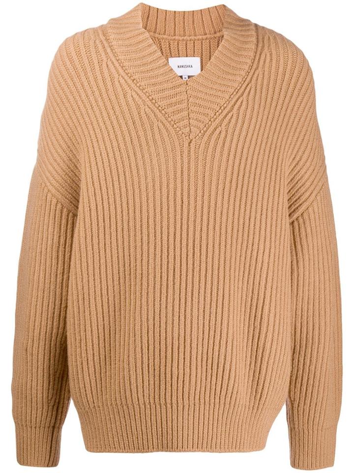 Nanushka V-neck Jumper - Neutrals