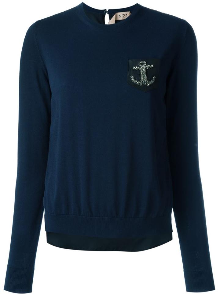 No21 Embellished Anchor Detail Sweater