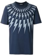 Neil Barrett Lightning Print T-shirt - Blue