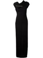 Givenchy Ruched Neckline Evening Dress, Women's, Size: 40, Black, Viscose/polyamide/spandex/elastane/silk