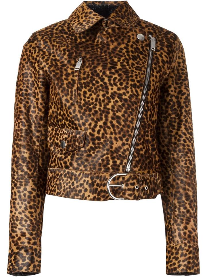 Isabel Marant Tiger Print Jacket, Women's, Size: 40, Nude/neutrals, Calf Leather/viscose/acetate