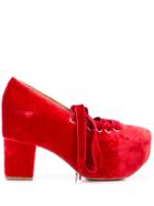 Simone Rocha Platform Lace-up Shoes - Red