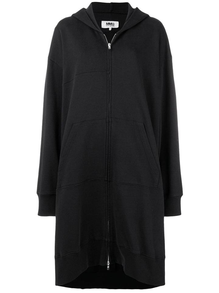 Mm6 Maison Margiela Draped Hoodie-style Coat - Black