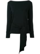 Eleventy - Boat Neck Knitted Blouse - Women - Cotton/spandex/elastane - S, Black, Cotton/spandex/elastane