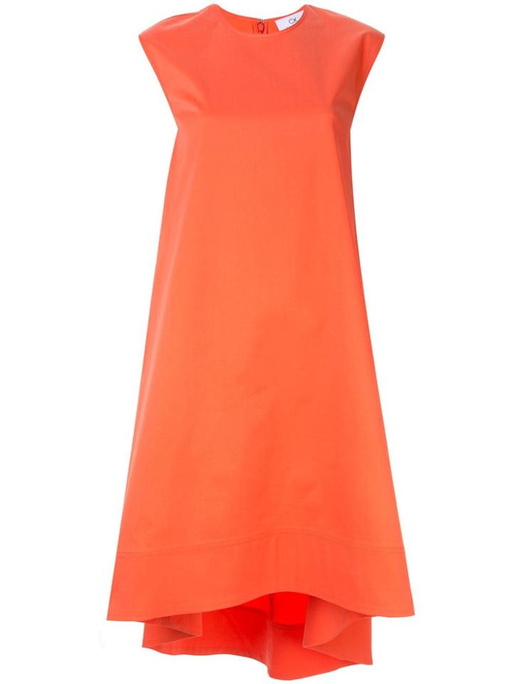 Ck Calvin Klein Twill Sleeveless Dress - Orange