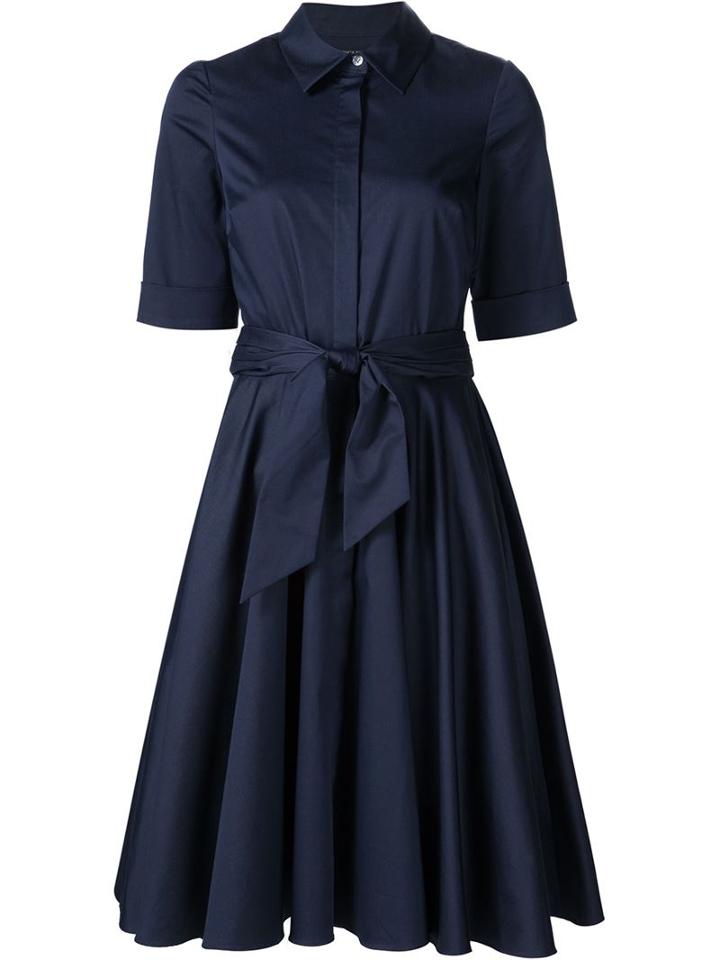 Badgley Mischka Tie Waist Shirt Dress