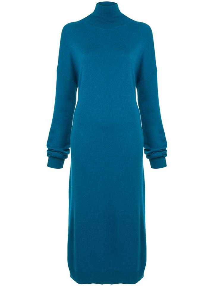 Tibi Tie Back Knit Long Dress - Green