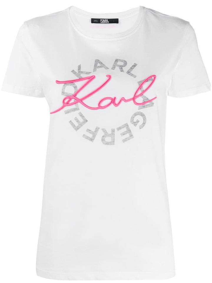 Karl Lagerfeld Contrast Logo T-shirt - White