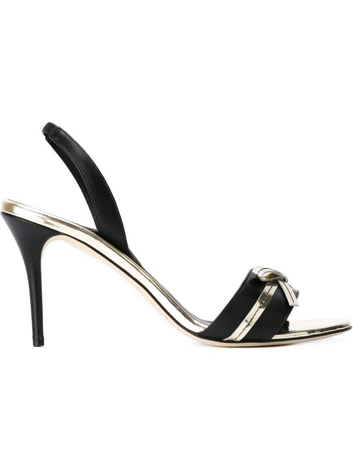 Oscar De La Renta Bow Detail Slingback Ankle Strap Sandals