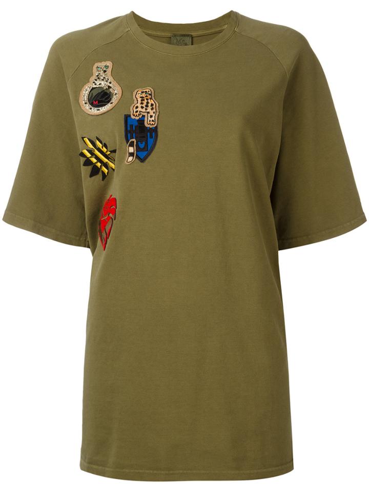 Mr & Mrs Italy Oversized Multipatch T-shirt - Green