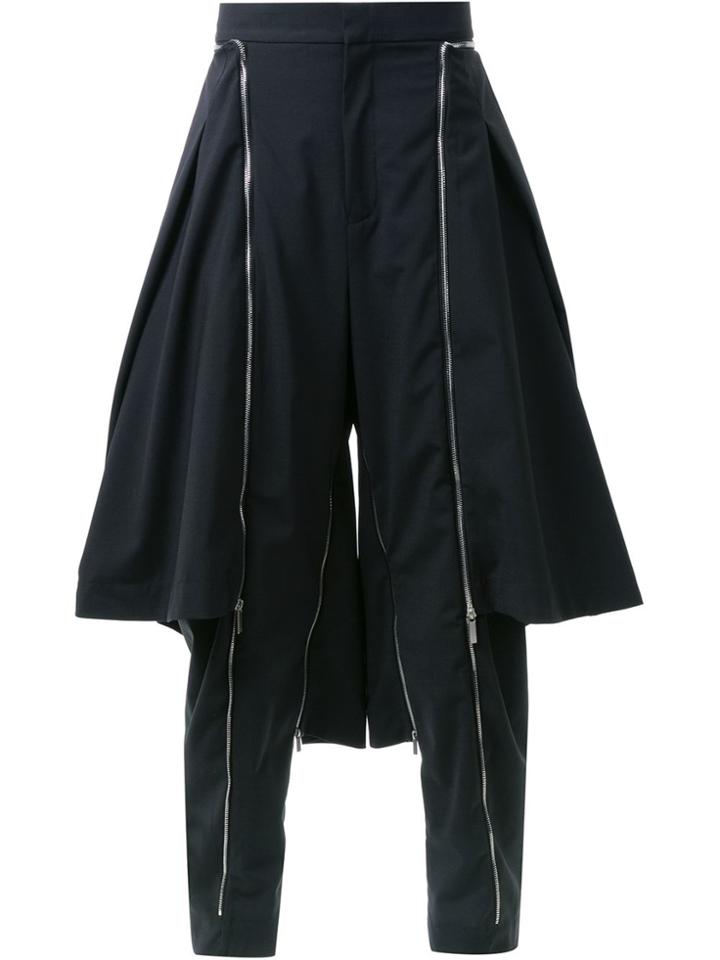 Fengchen Wang Side Zip Layered Trousers - Black