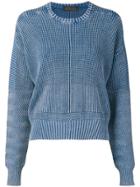 Diesel Black Gold Boxy Pullover In Military-stitch Cotton - Blue