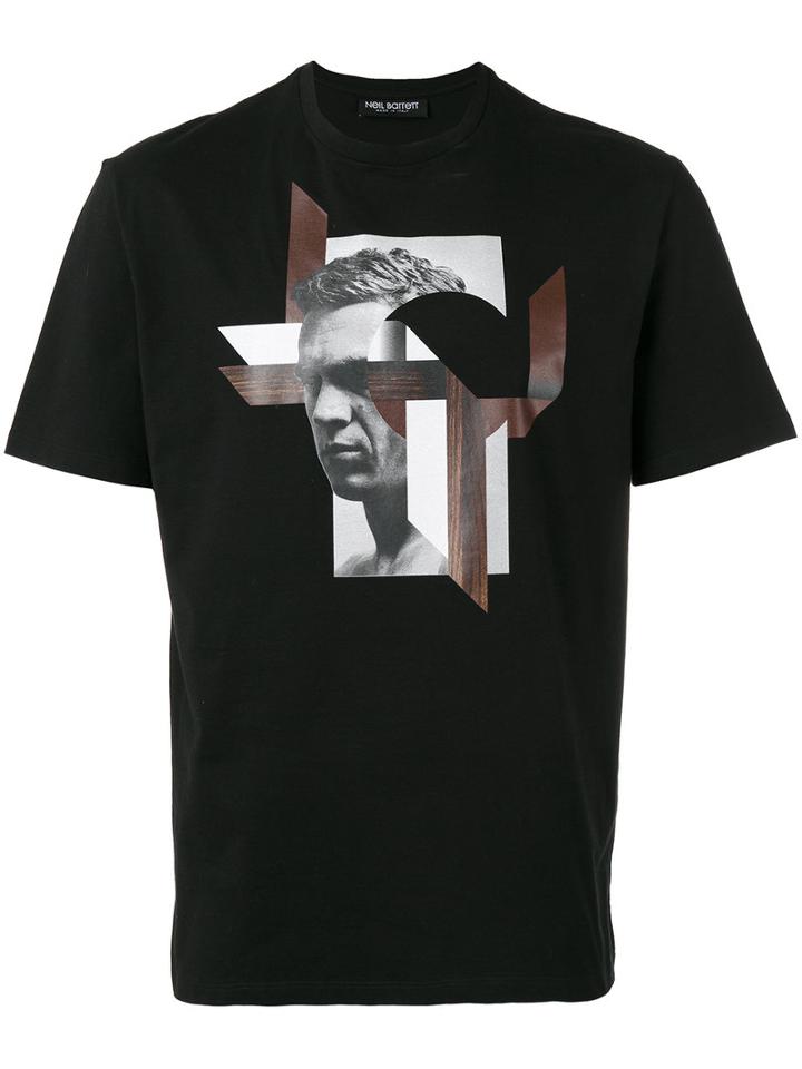 Neil Barrett Graphic Print T-shirt, Men's, Size: Xl, Black, Cotton