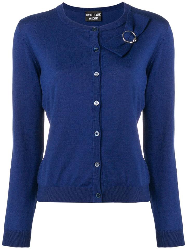 Boutique Moschino Bow Detailed Cardigan - Blue