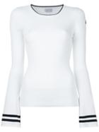 Moncler - Flared Sleeve Knitted Top - Women - Polyester/viscose - S, White, Polyester/viscose