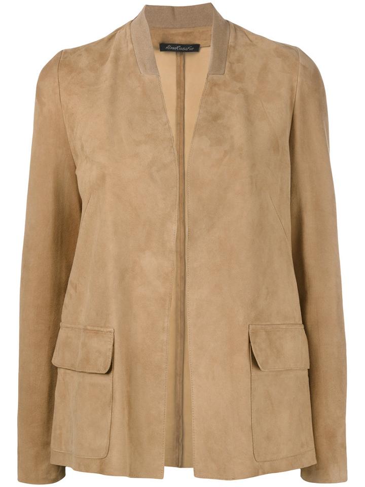 Almarosafur - Classic Blazer - Women - Leather - 44, Brown, Leather