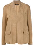 Almarosafur - Classic Blazer - Women - Leather - 44, Brown, Leather