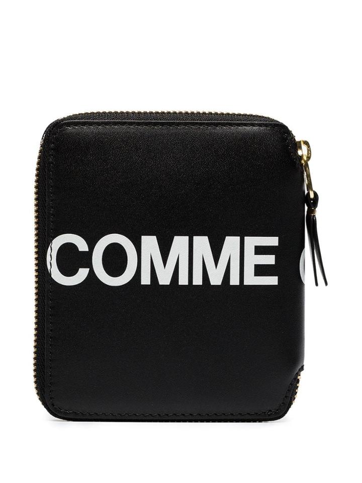 Comme Des Garçons Wallet Logo Zipped Wallet - Black