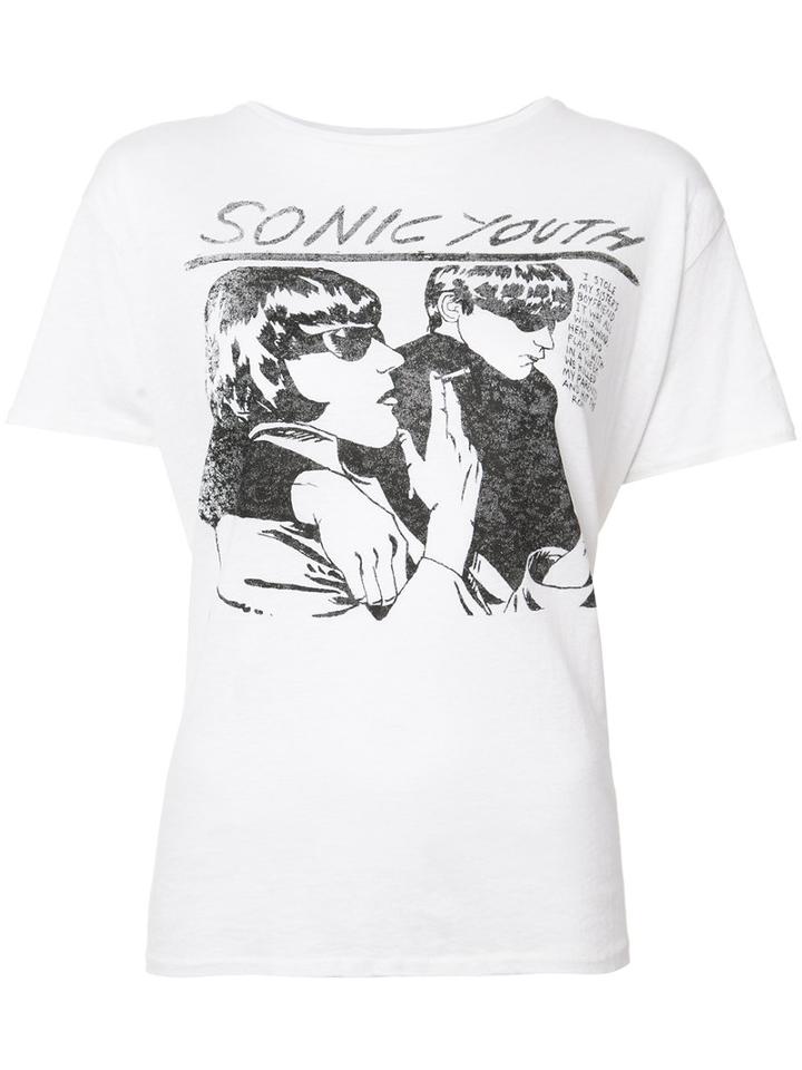 R13 Sonic Youth T-shirt, Women's, Size: Small, White, Cotton/spandex/elastane