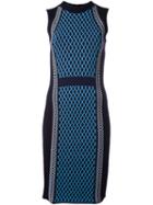 Versace Runway Knit Sport Dress, Women's, Size: 42, Blue, Polyester/viscose/wool