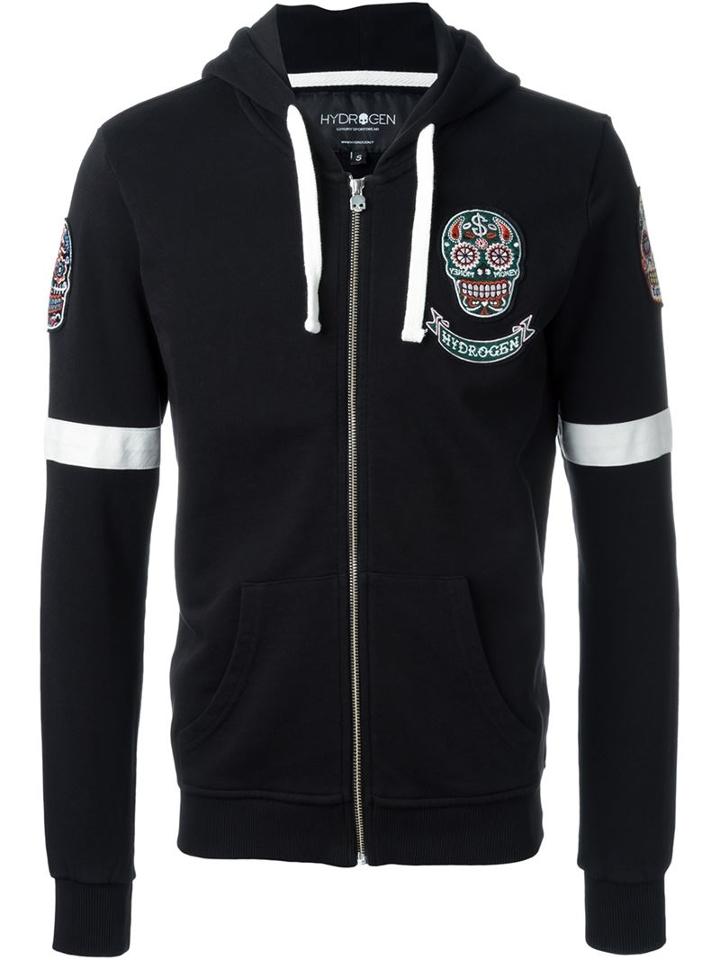 Hydrogen Ltd Zipped Hoodie, Men's, Size: M, Black, Cotton