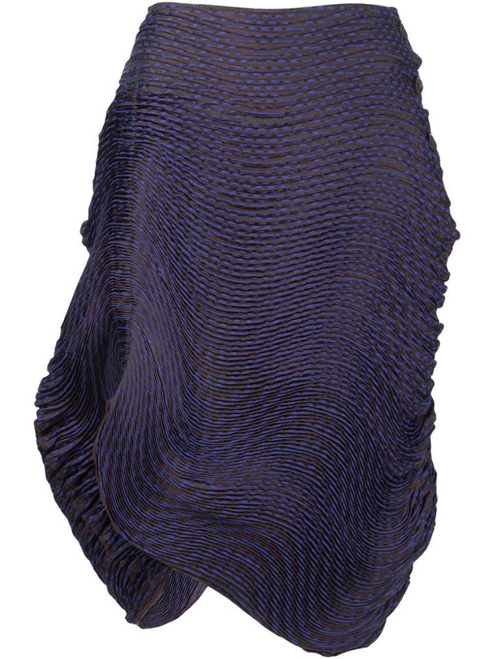 Issey Miyake Pleated Asymmetric Skirt - Pink & Purple