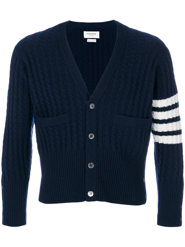 Thom Browne Cashmere Cropped Cardigan - Blue