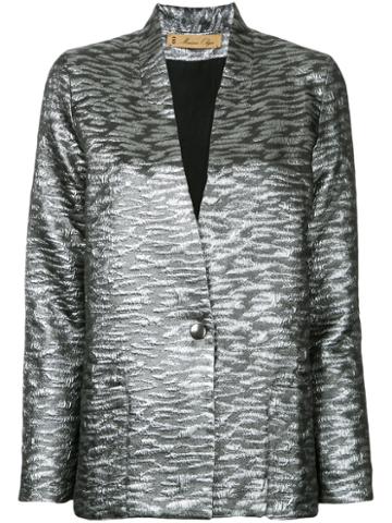 Maison Olga - Metallic (grey) Blazer - Women - Cotton/polyester/viscose/metallized Polyester - 2, Women's, Cotton/polyester/viscose/metallized Polyester