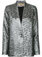 Maison Olga - Metallic (grey) Blazer - Women - Cotton/polyester/viscose/metallized Polyester - 2, Women's, Cotton/polyester/viscose/metallized Polyester