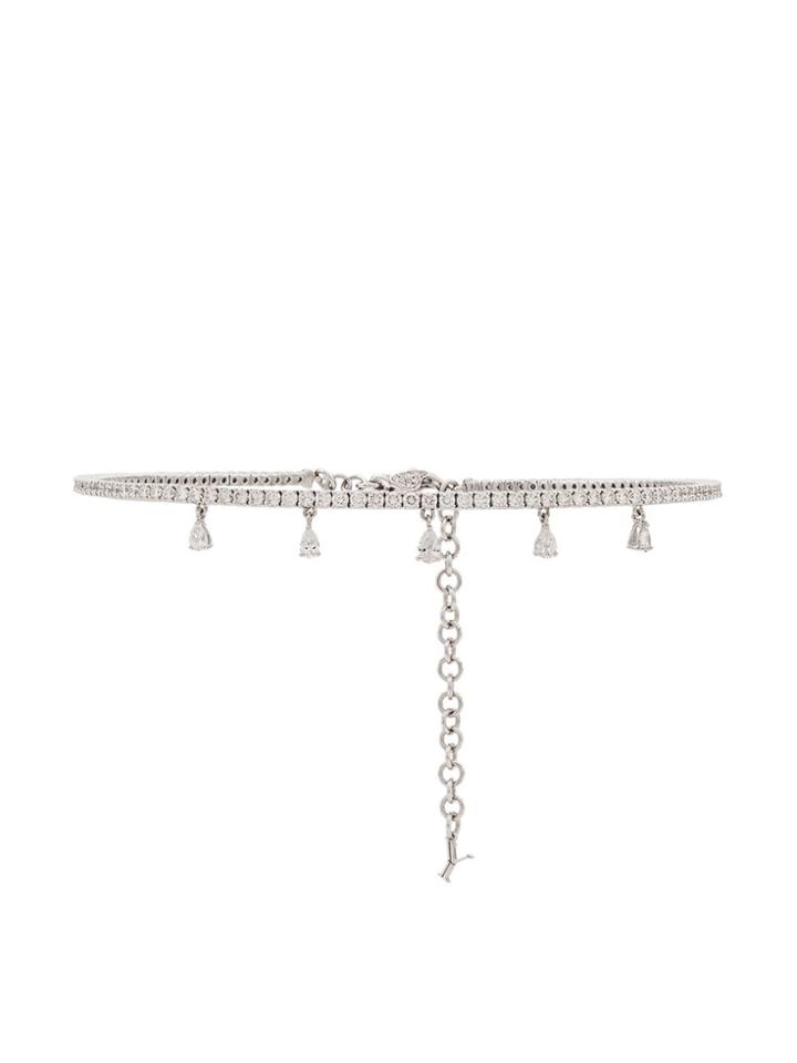 Yeprem Charm Bangle Bracelet - White Gold